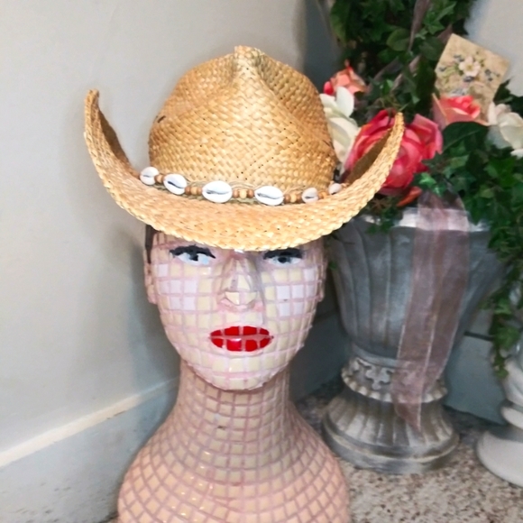 Panama Jack Accessories Panama Jack Boho Woven Straw Cowboy Hat